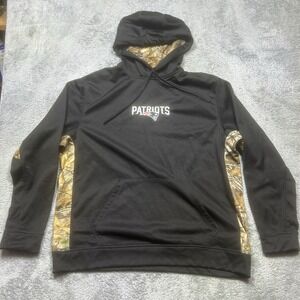 Dunbrooke New England Patriots Hoodie Mens XL Black w/ Camo NFL Football‎ Pocket